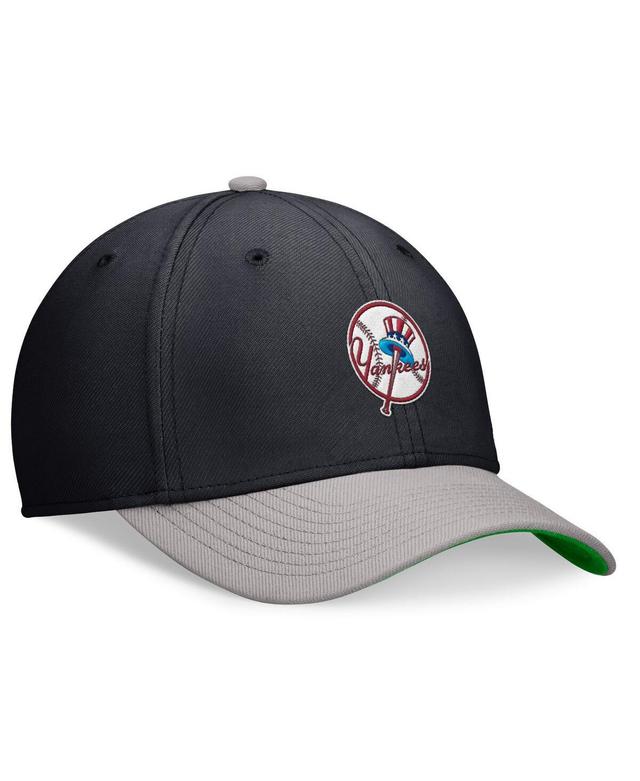 Nike Mens Navy/Gray New York Yankees Cooperstown Collection Rewind swoosh flex Performance Hat Product Image