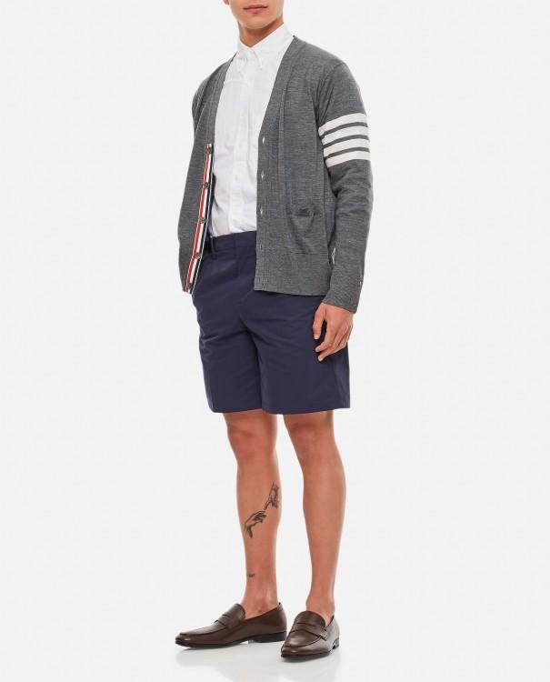 THOM BROWNE Classic V Neck Cardigan In Grey Product Image