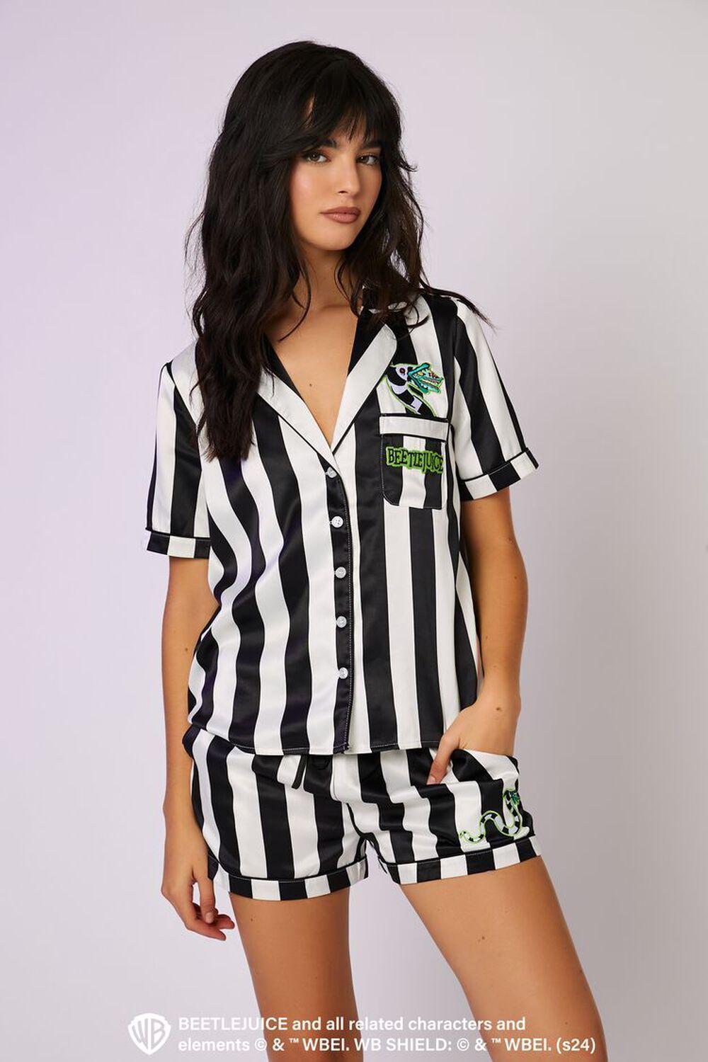 Beetlejuice Beetlejuice Shirt & Shorts Pajama Set | Forever 21 Product Image