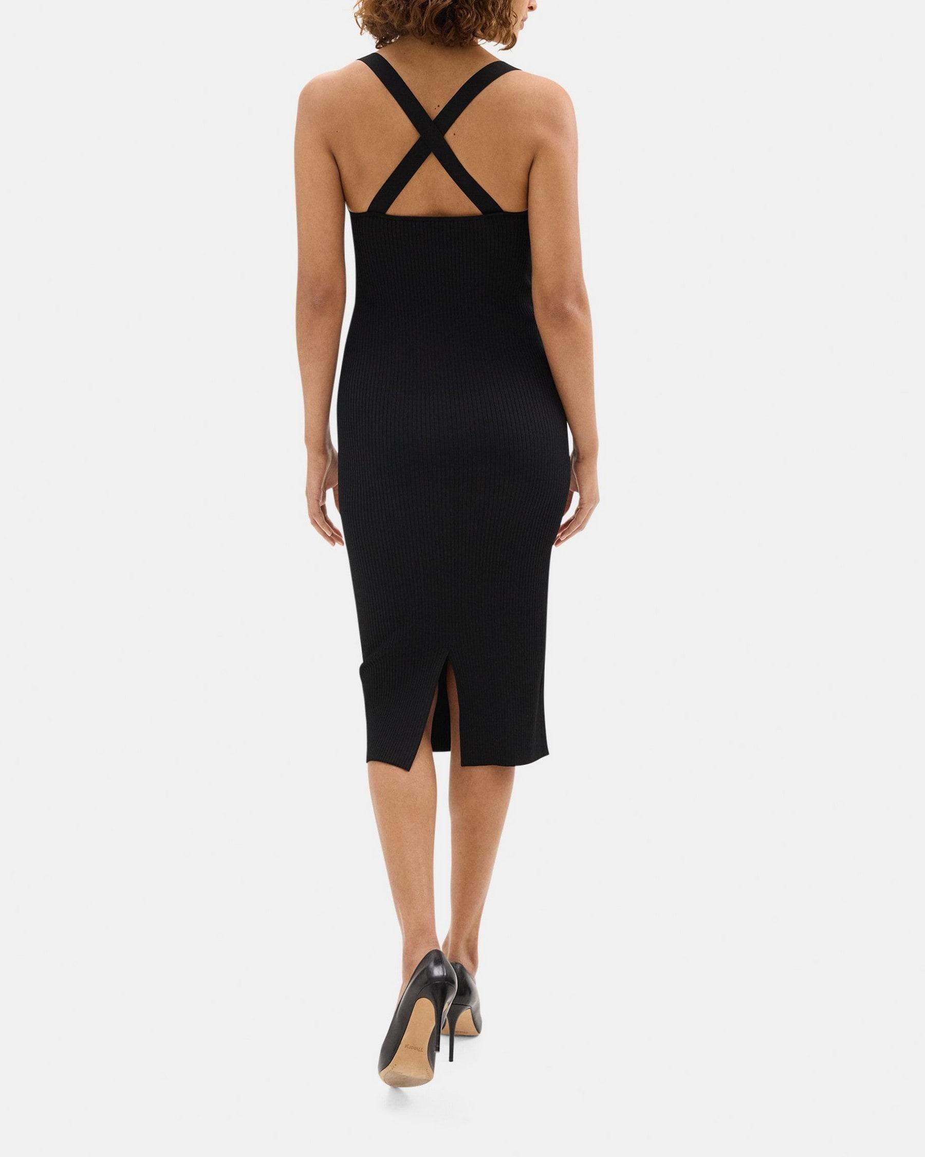 Cross Back Dress in Rib Knit Product Image