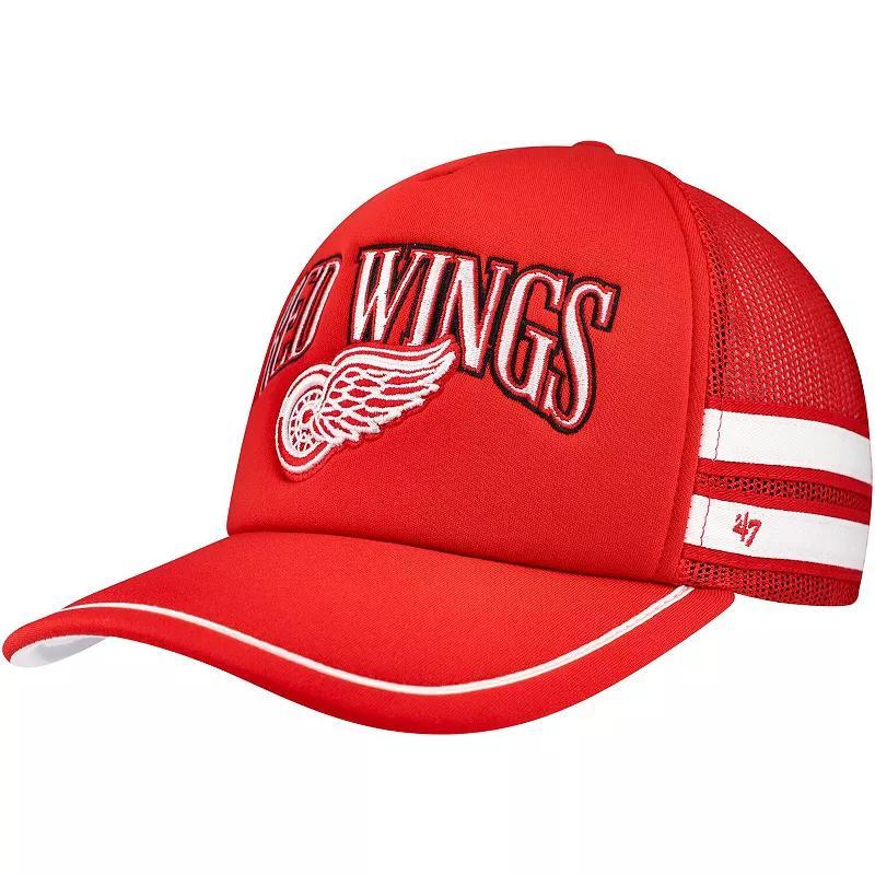 Mens 47 Detroit Wings Sideband Stripes Trucker Snapback Hat Product Image