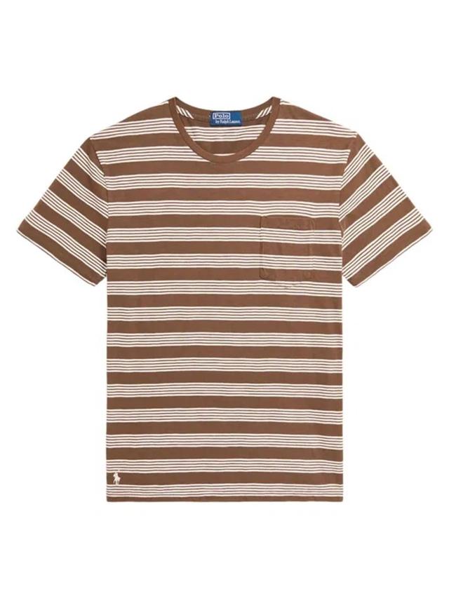 Standard Fit Striped Jersey Tee In Pale Russet Deck Wash White Product Image