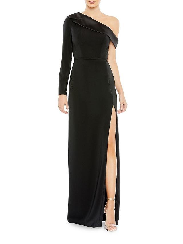 Womens Satin Tuxedo Gown Product Image