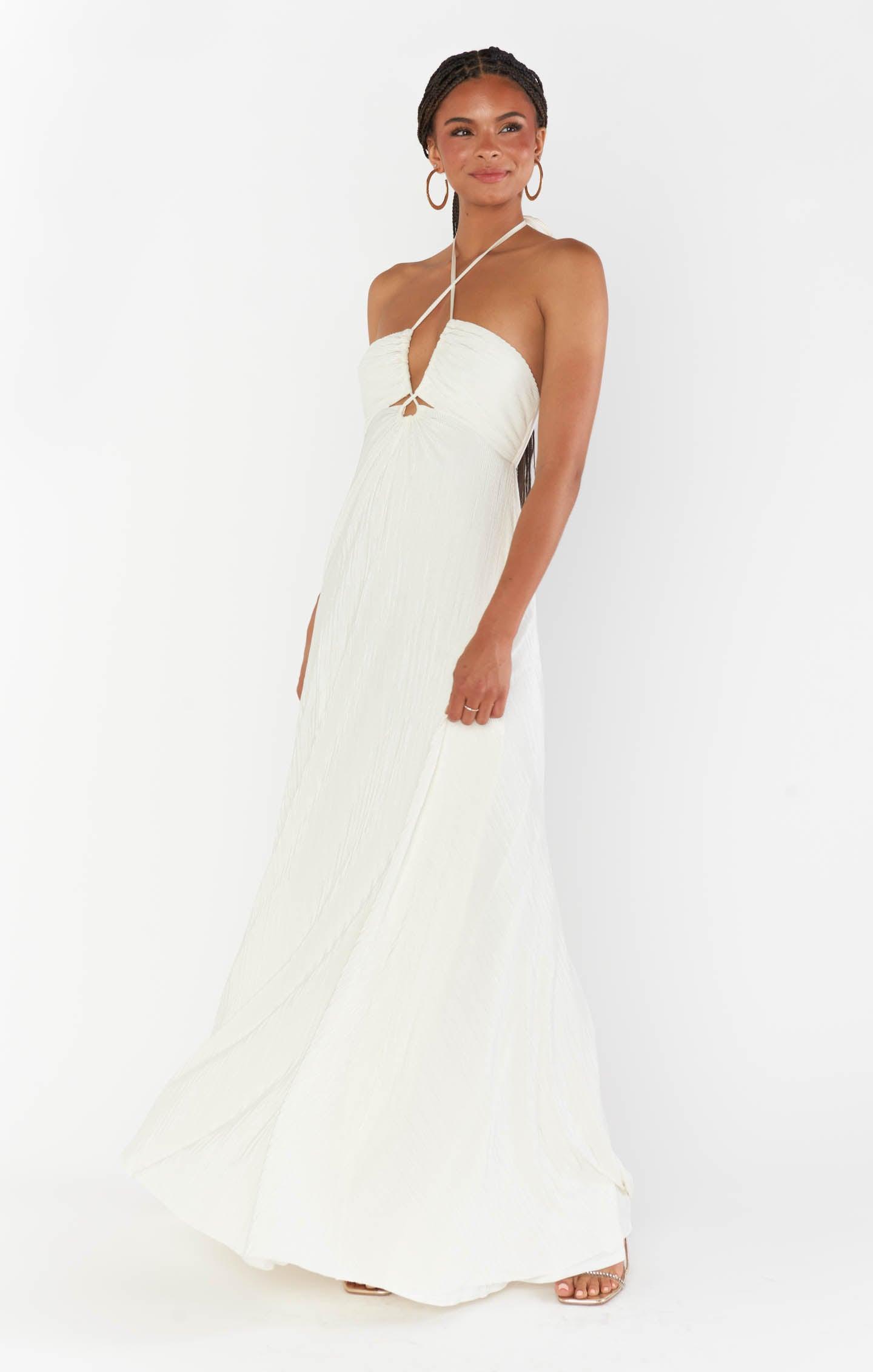 Paros Maxi Dress ~ Ivory Pleat Product Image