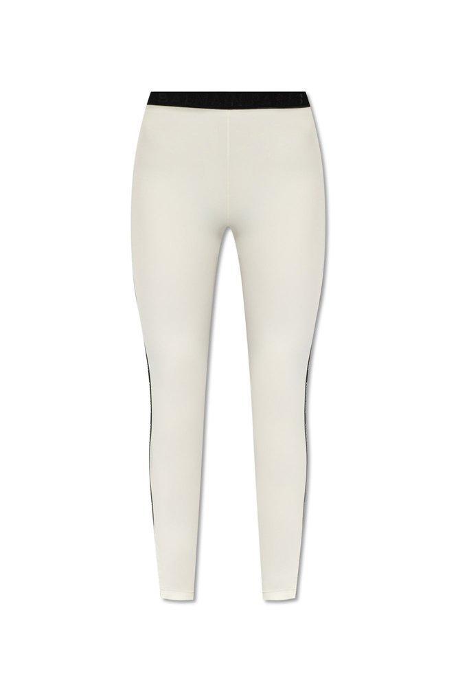 Logo Waistband Swim Leggings In White Product Image