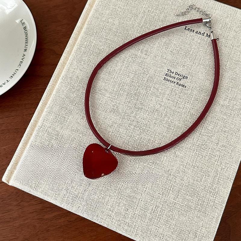 Heart Pendant String Necklace Product Image