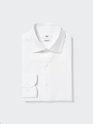 Mens Super Non-Iron Slim-Fit Shirt Semi-Wide Collar with Shape-Retaining White 3XL UNIQLO US Product Image