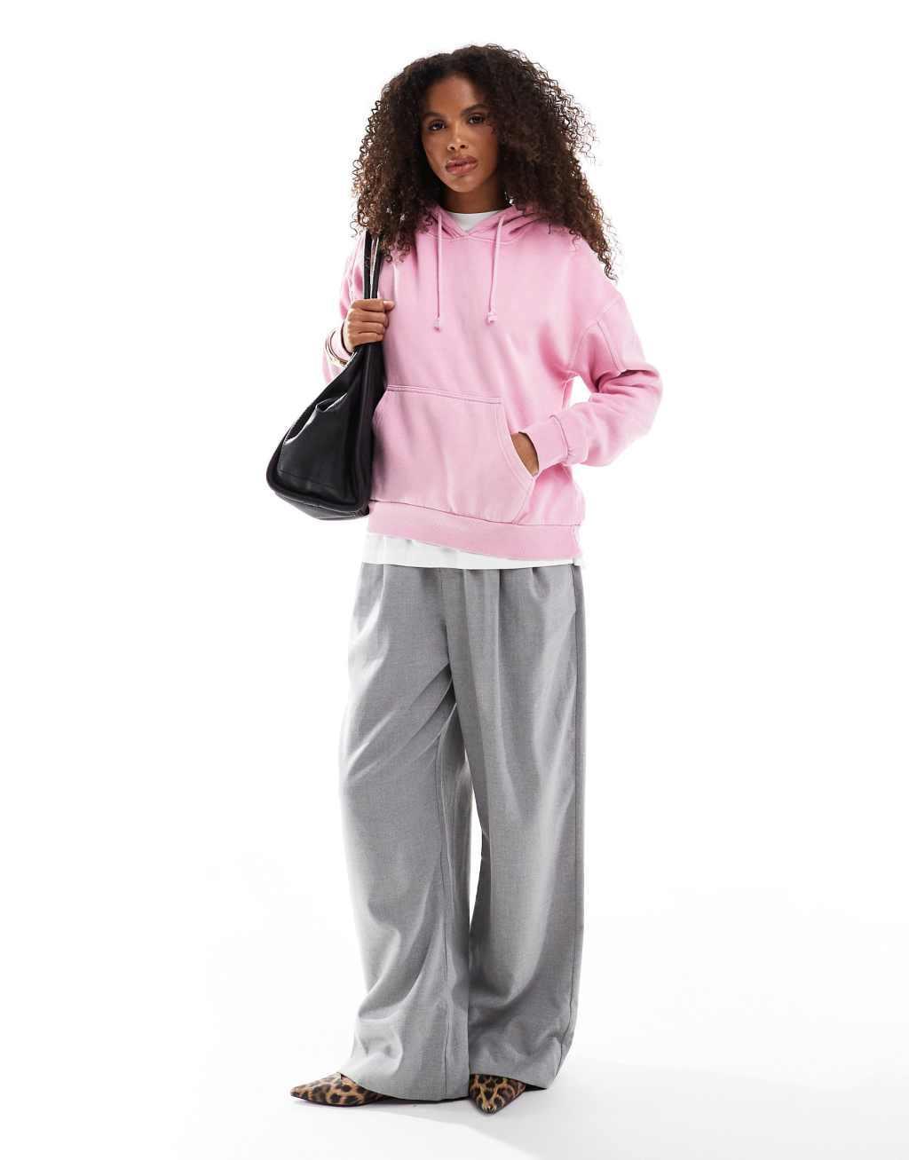 Pull&Bear oversized hoodie in pink Product Image