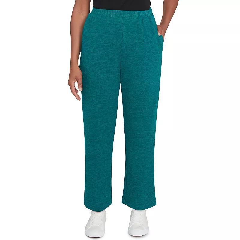 Petite Alfred Dunner Soft Brushed Knit Average Length Pants, Womens Green Product Image