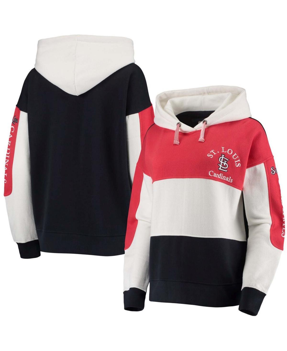 Women's Soft as a Grape Red/Navy St. Louis Cardinals Rugby Pullover Hoodie Product Image