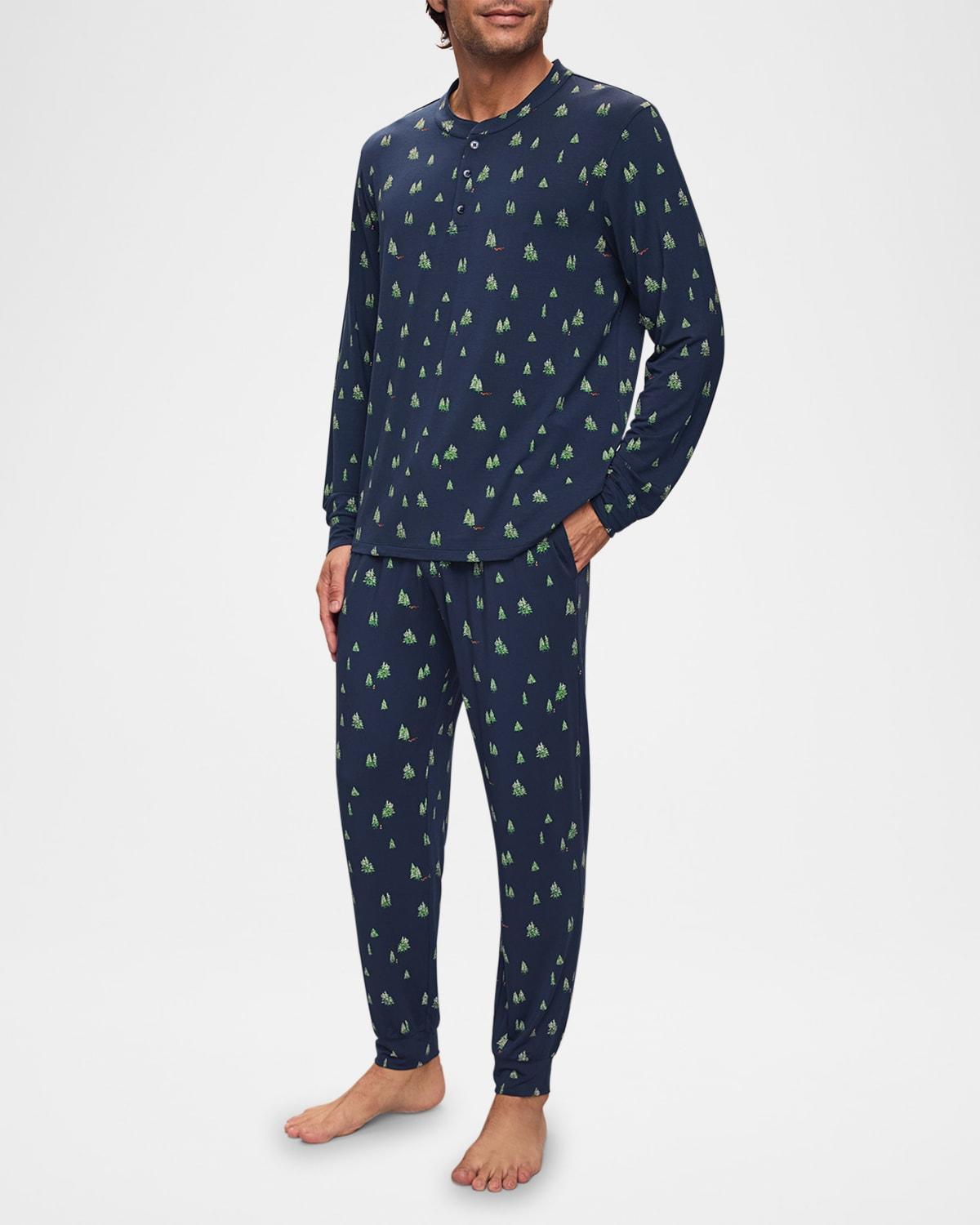 Men's Henry Printed Long-Sleeve Pajama Set Product Image