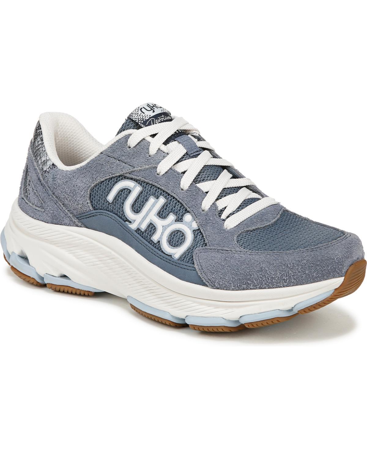 Ryka Womens Devotion X Max Classic Walking Sneakers - Flintstone Blue Mesh/Suede Product Image