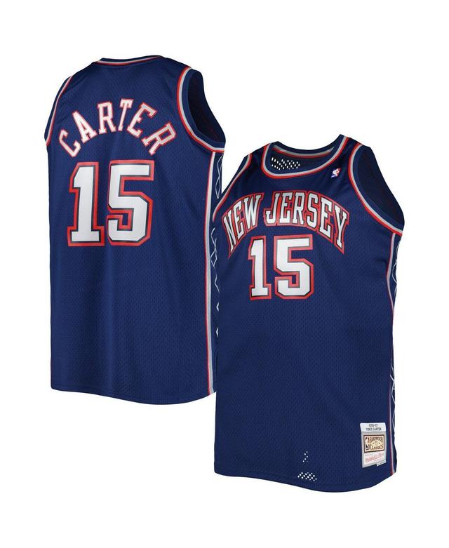 Mens Mitchell & Ness Vince Carter Navy New Jersey Nets Big & Tall Hardwood Classics 2006-07 Swingman Jersey Product Image