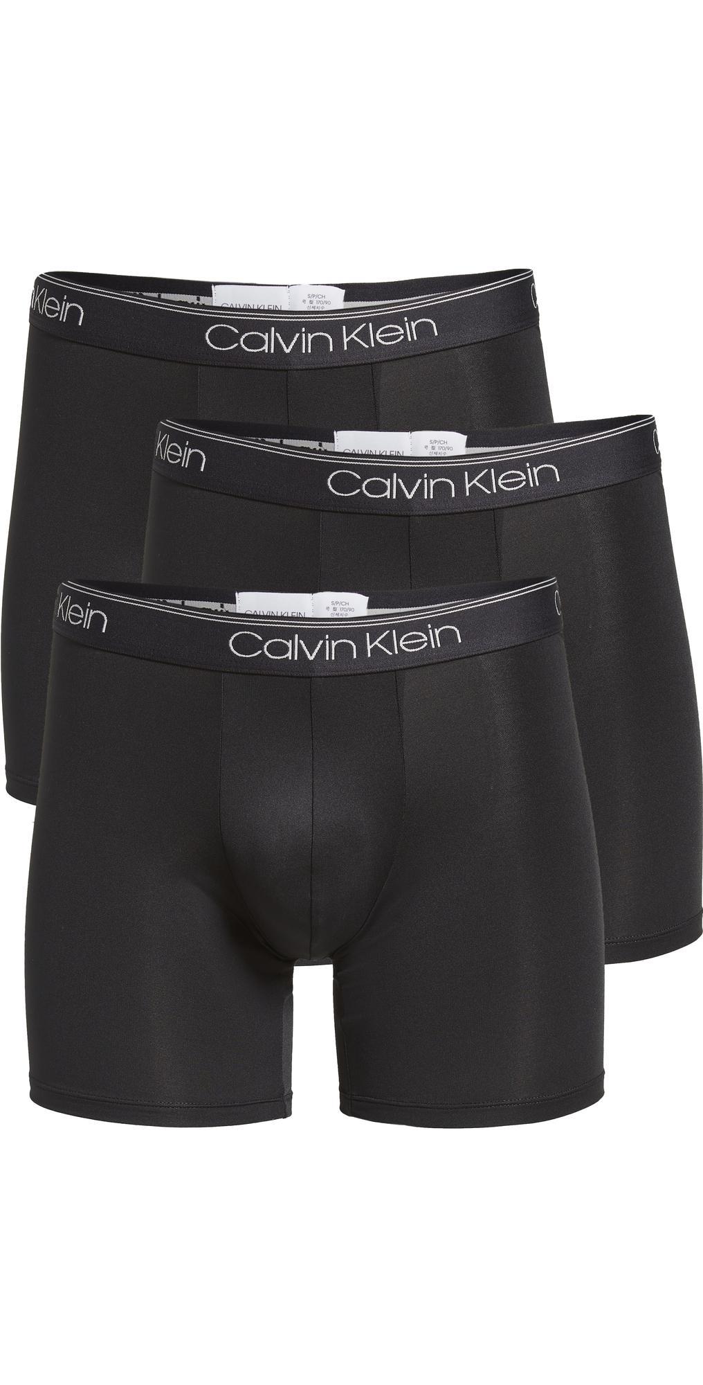 Calvin Klein Microfiber Stretch Wicking Boxer Briefs, Pack of 3 Product Image