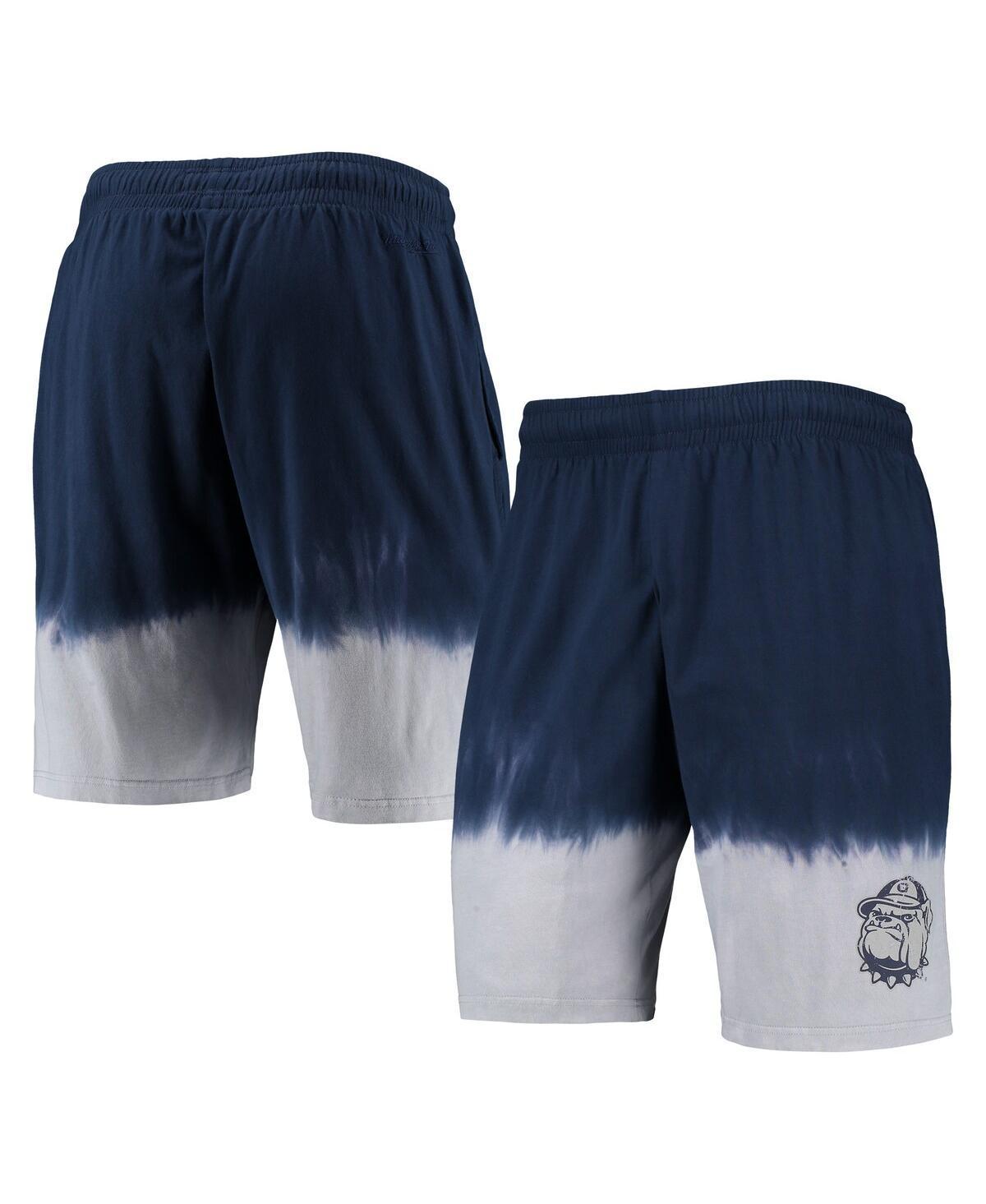 Mens Mitchell & Ness Navy/Gray Georgetown Hoyas Tie-Dye Shorts Grg Blue Product Image