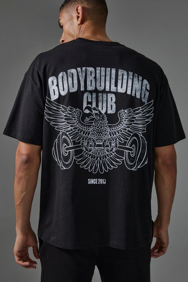 Man Active Body Building Club Oversized T-shirt | boohooMAN USA Product Image