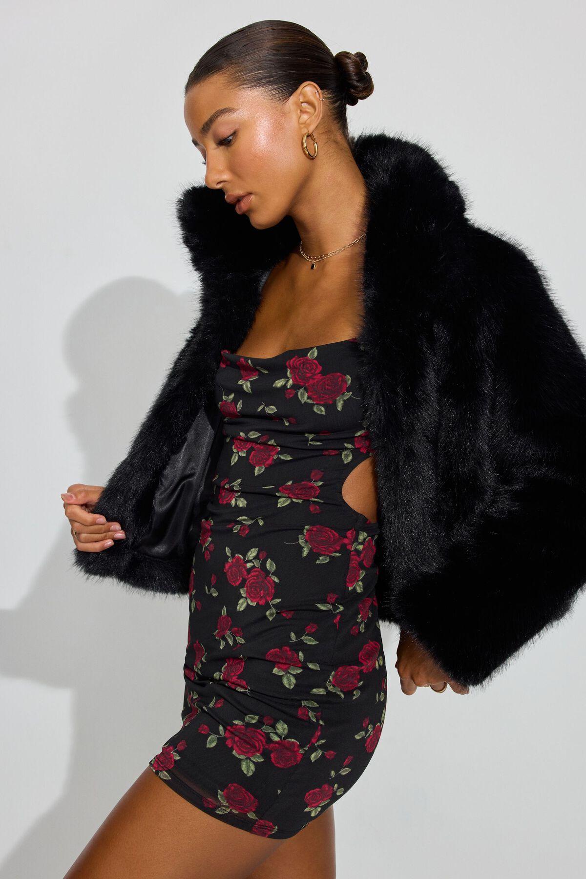 Short Faux Fur Coat Product Image