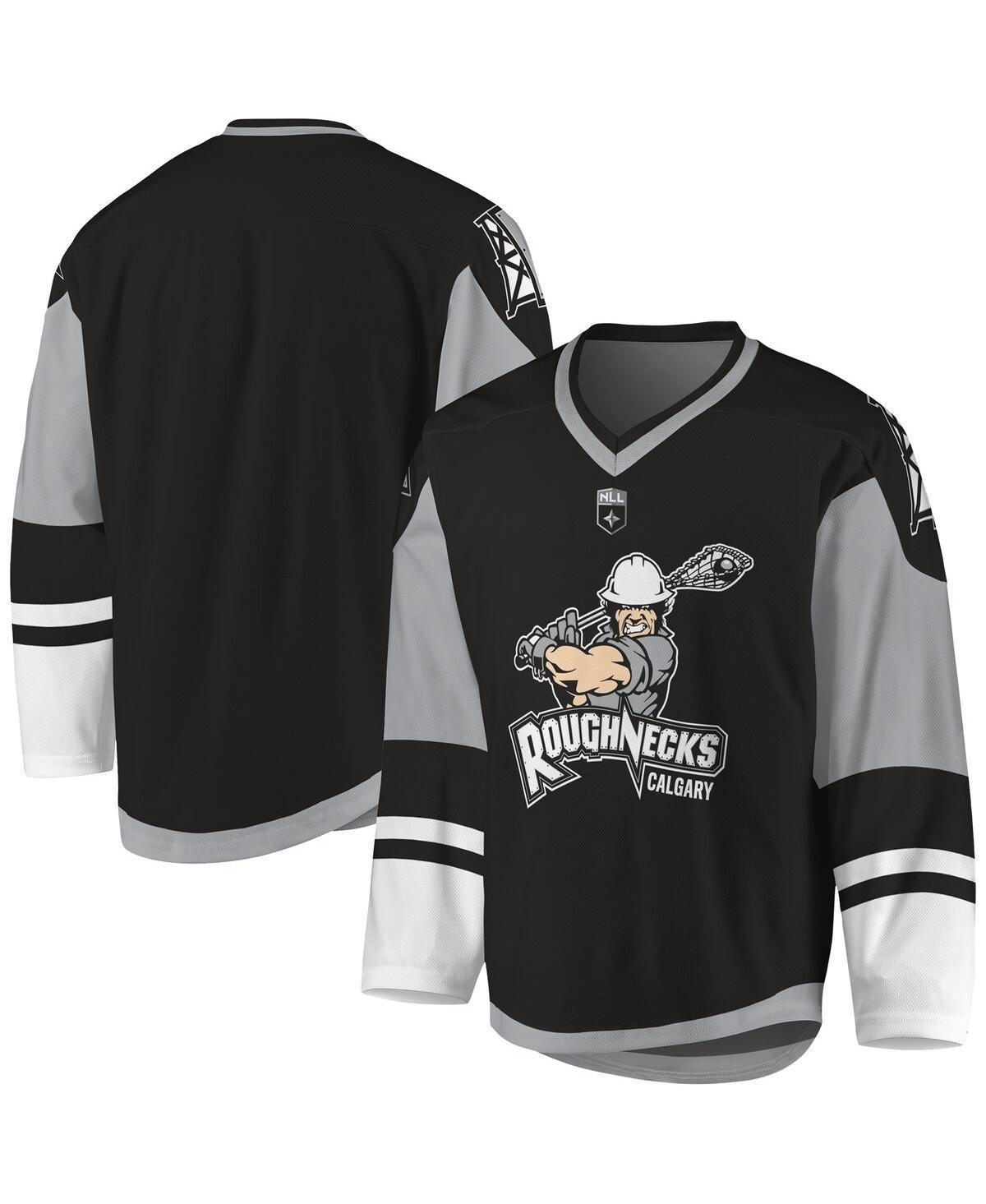 Mens Black, Gray Calgary Roughnecks Sublimated Replica Jersey - Black, Gray Product Image