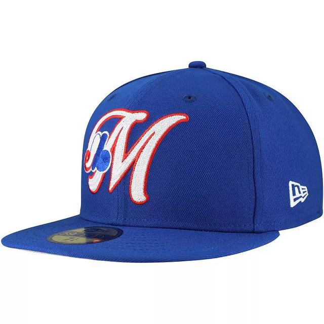 Mens New Era Blue Montreal Expos Cooperstown Collection Duo Logo 2.0 59FIFTY Fitted Hat Product Image