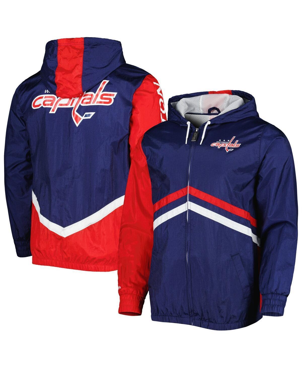 Mens Mitchell & Ness Navy Washington Capitals Undeniable Full-Zip Windbreaker Jacket Product Image