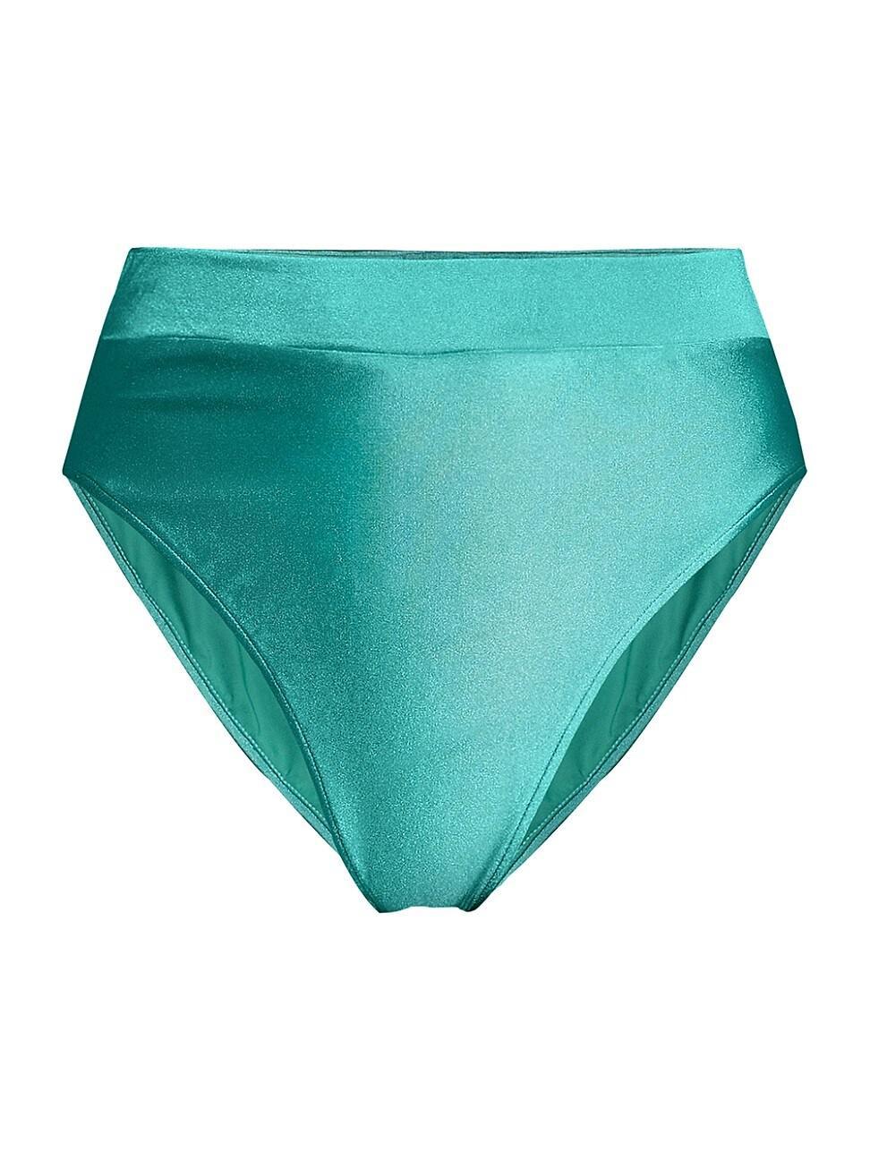 Womens Satin High-Leg Bikini Bottom Product Image