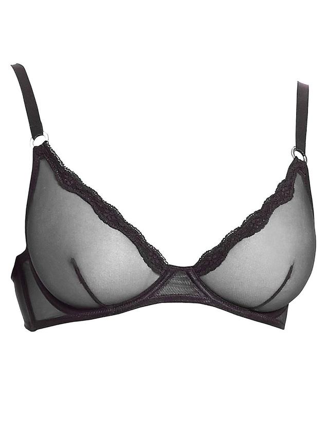 Womens Lace-Trim Sheer Bra Product Image