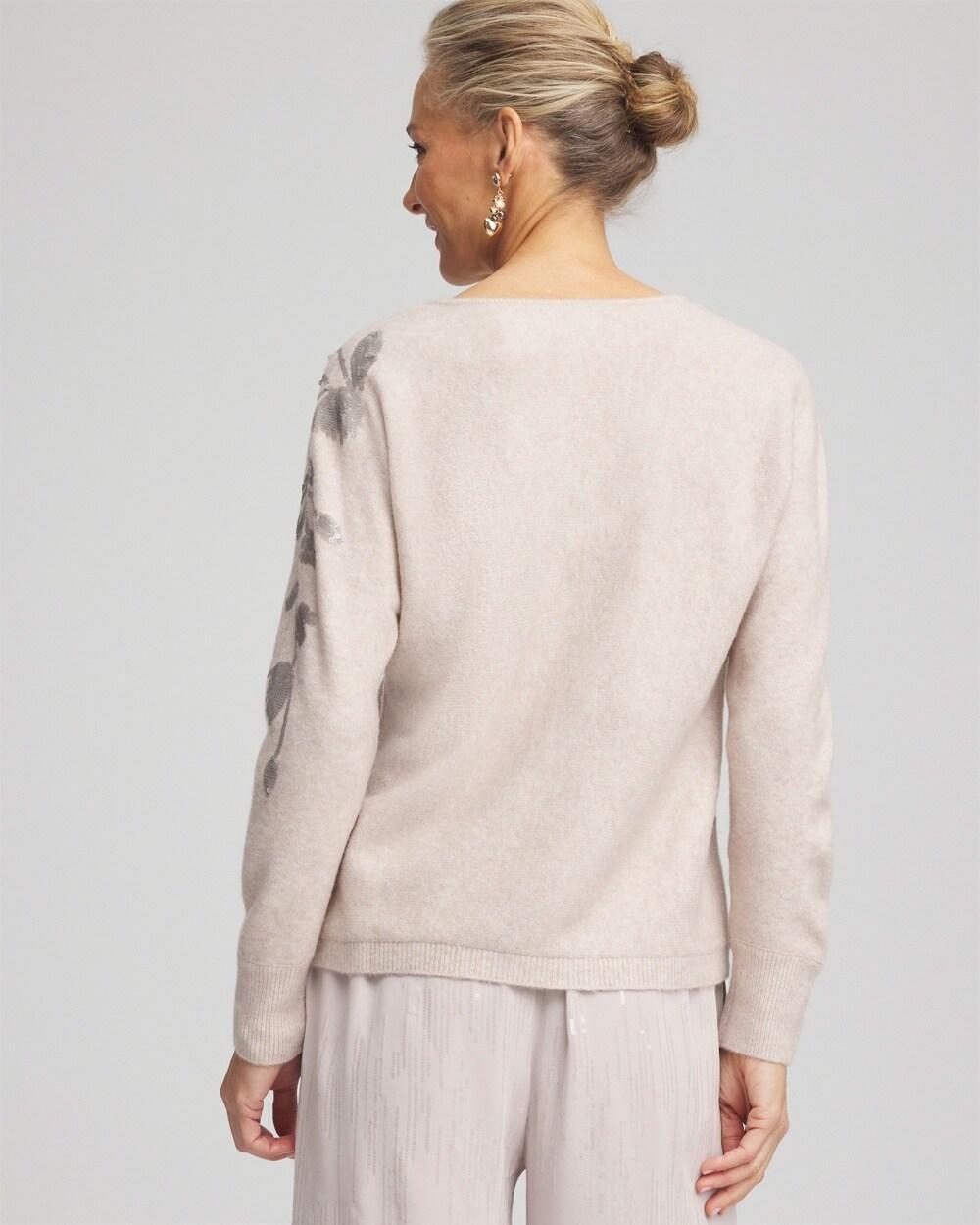 Sequin V-Neck Pullover Sweater Product Image