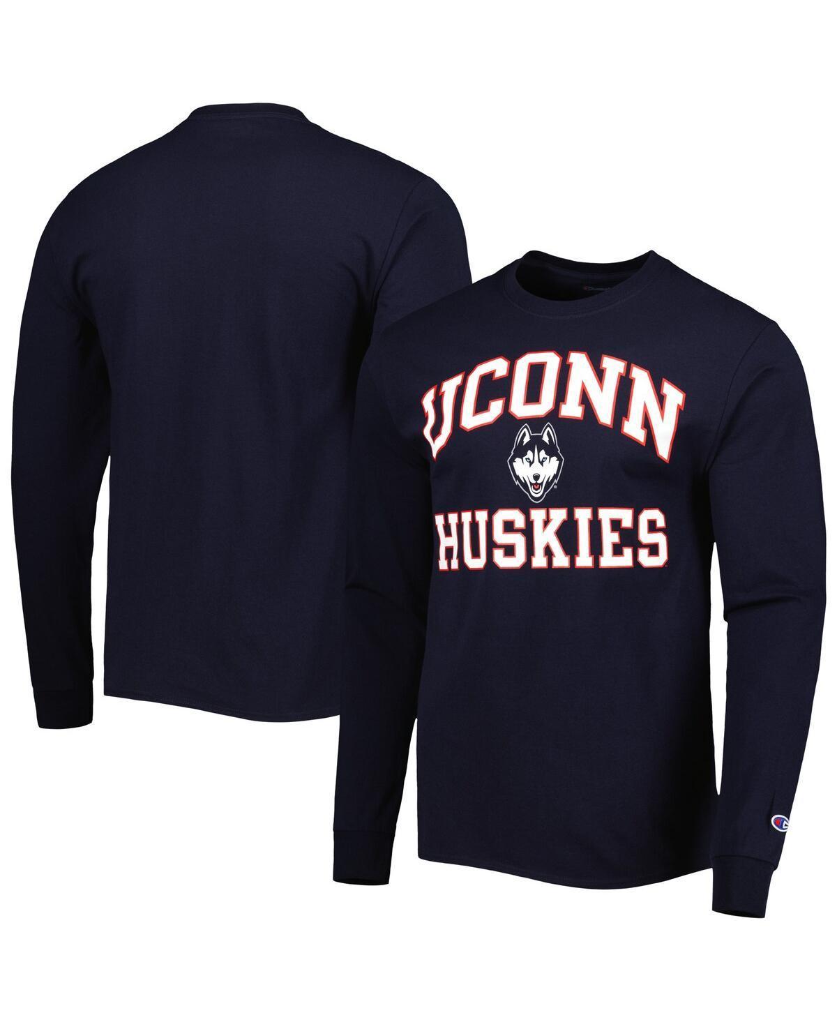 Mens Champion Navy UConn Huskies High Motor Long Sleeve T-shirt Product Image