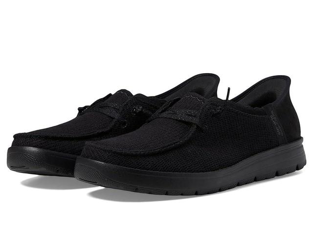 SKECHERS Venice - Coastal Groove Hands Free Slip-Ins Black) Women's Shoes Product Image