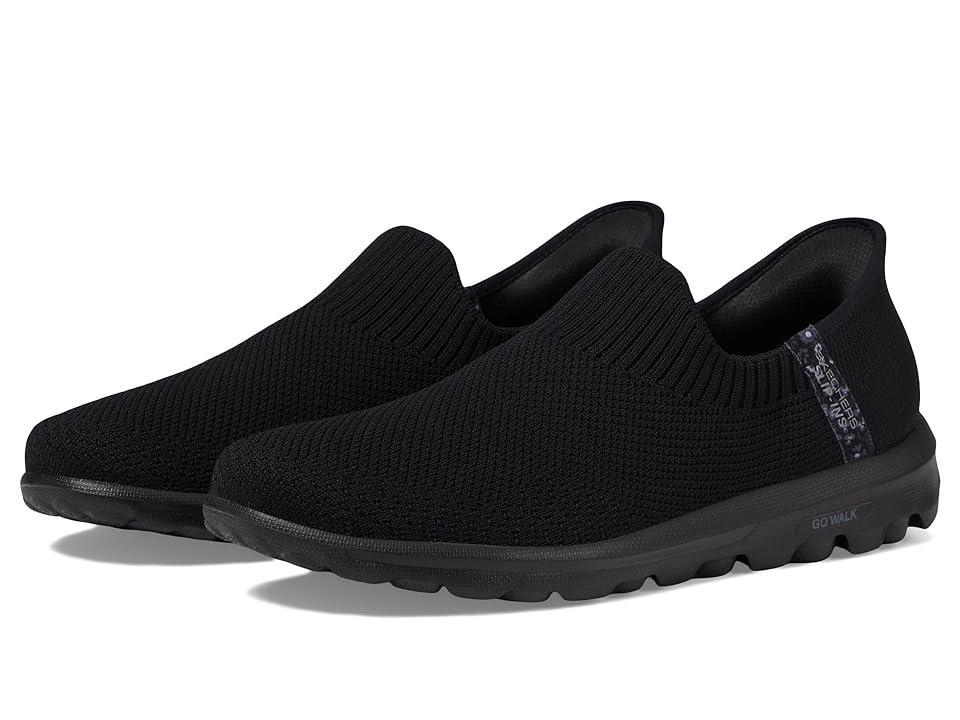 SKECHERS Performance Go Walk Travel Tahiti Sunset Hands Free Slip-Ins Black) Women's Shoes Product Image