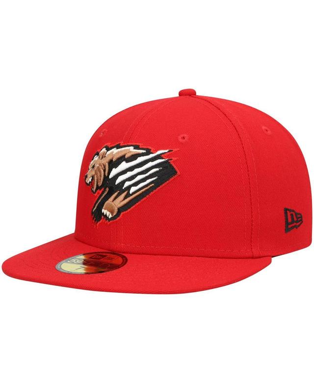 Mens New Era Red Fresno Grizzlies Home Authentic Collection 59FIFTY Fitted Hat Product Image