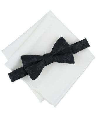 Men's Alton Floral Bow Tie & Solid Pocket Square Set, Created for Macy's Product Image