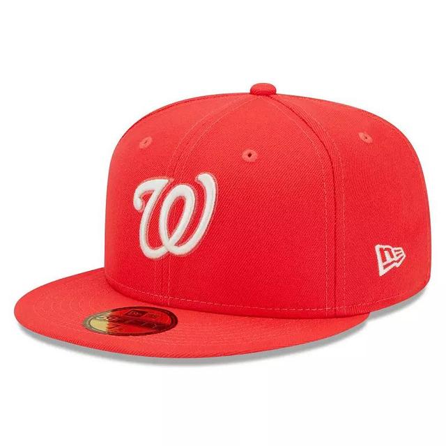 Mens New Era Washington Nationals Lava Highlighter Logo 59FIFTY Fitted Hat Product Image