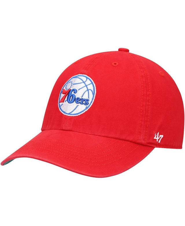 Mens 47 Red Philadelphia 76ers Team Franchise Fitted Hat Product Image