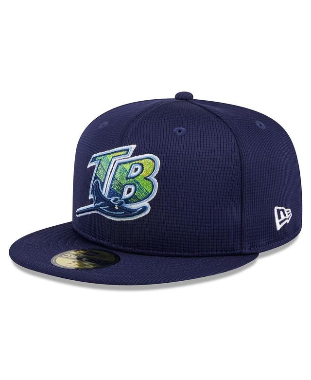 Mens New Era Tampa Bay Rays 2024 Batting Practice 59FIFTY Fitted Hat Blue Product Image