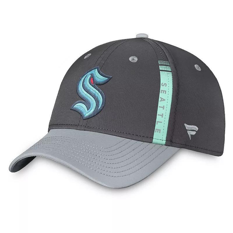 Mens Fanatics Charcoal/Gray Seattle Kraken Authentic Pro Home Ice Flex Hat Product Image