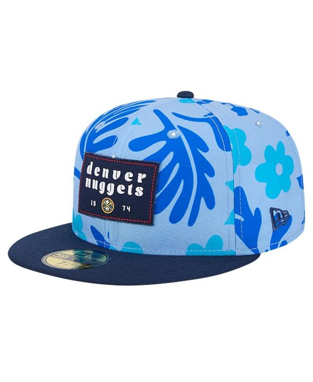 New Era Mens Blue Denver Nuggets Palm Fronds 2-Tone 59FIFTY Fitted Hat Product Image