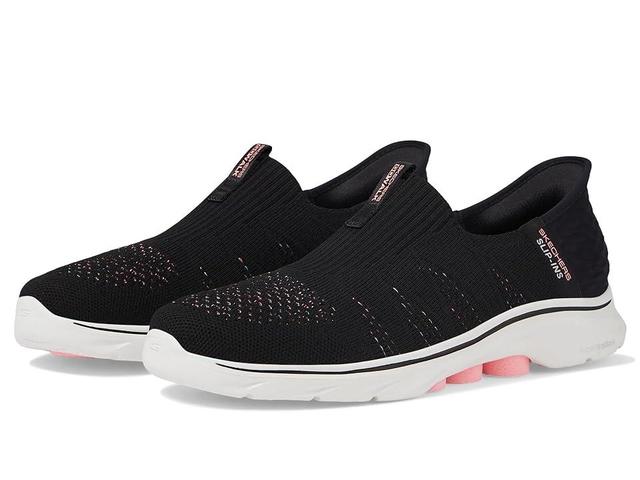 Skechers Womens Go Walk 7- City Lights Casual Walking Sneakers - Black Product Image