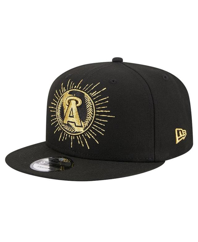 New Era Mens Black California Angels Metallic Logo 9FIFTY Snapback Hat Product Image