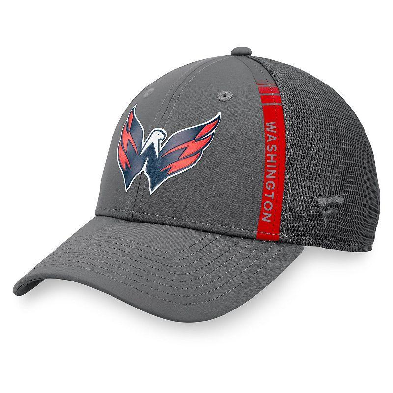 Mens Fanatics Branded Charcoal Washington Capitals Authentic Pro Home Ice Trucker Snapback Hat, Grey Product Image