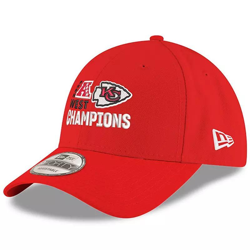 Mens New Era Red Kansas City Chiefs 2023 Afc West Division Champions 9FORTY Adjustable Hat Product Image