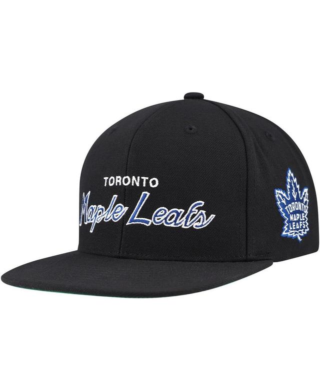 Mens Mitchell & Ness Black Toronto Maple Leafs Core Team Script 2.0 Snapback Hat Product Image