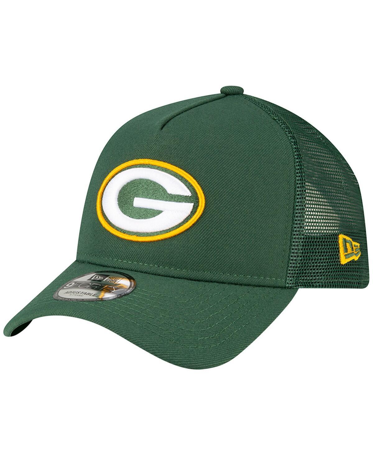 Mens New Era Green Green Bay Packers A-Frame Trucker 9FORTY Adjustable Hat Product Image