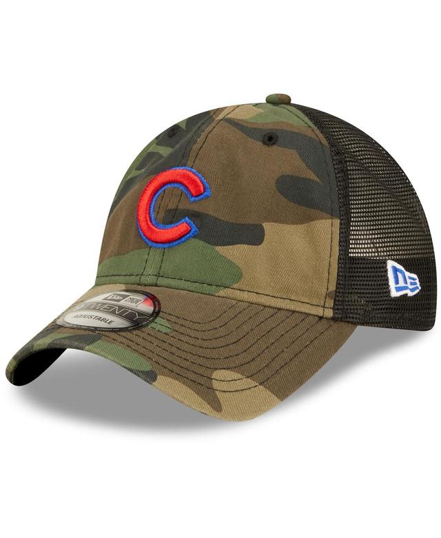 Men's New Era Camo Chicago Cubs Trucker 9TWENTY Snapback Hat Product Image