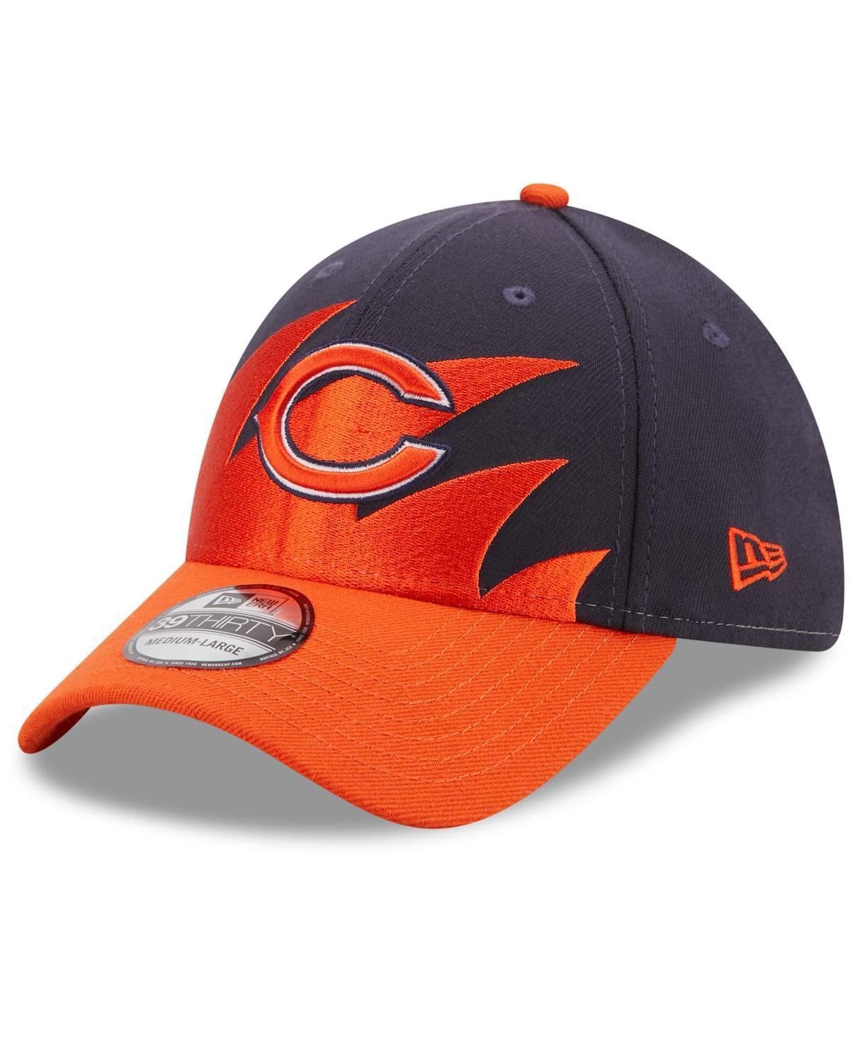 Mens Navy and Orange Chicago Bears Surge 39THIRTY Flex Hat - Navy Product Image