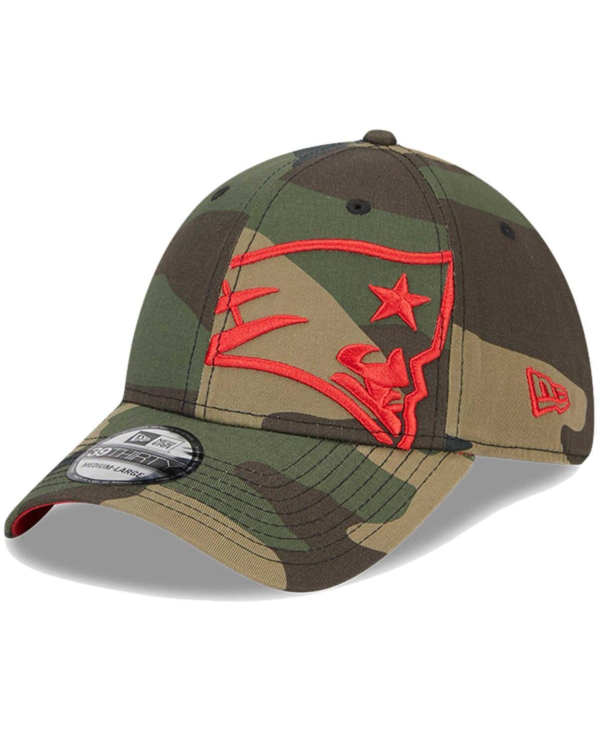 Mens New Era Camo New England Patriots Punched Out 39THIRTY Flex Hat Product Image