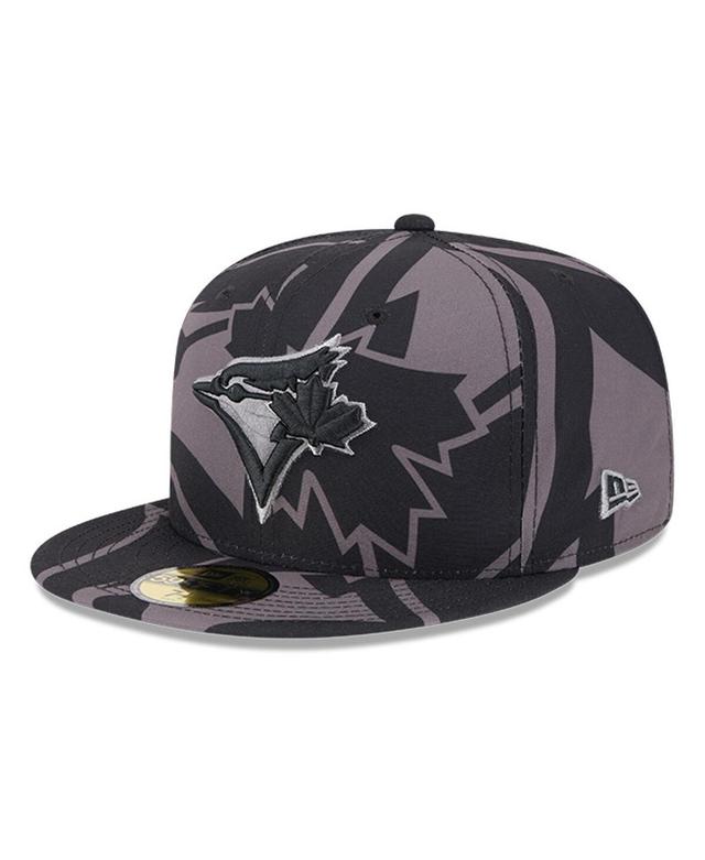 Mens New Era Black Toronto Blue Jays Logo Fracture 59FIFTY Fitted Hat Product Image