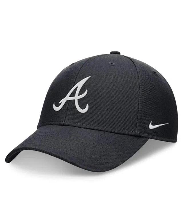 NIKE Men's Navy Atlanta Braves Evergreen Club Performance Adjustable Hat In Blue Product Image