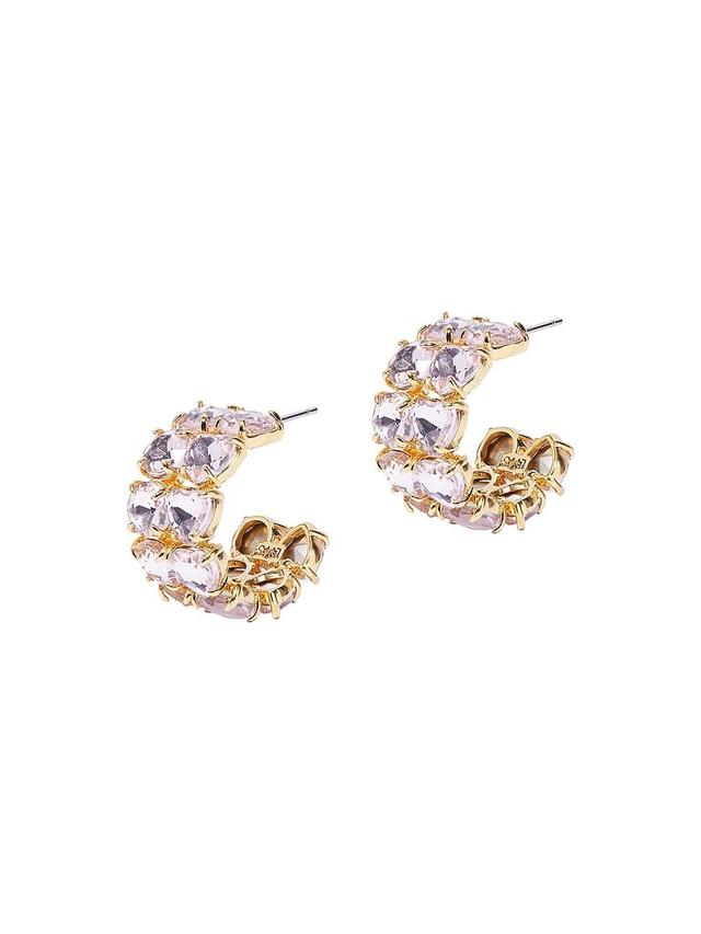 Lele Sadoughi Heart Crystal Huggie Hoop Earrings Product Image