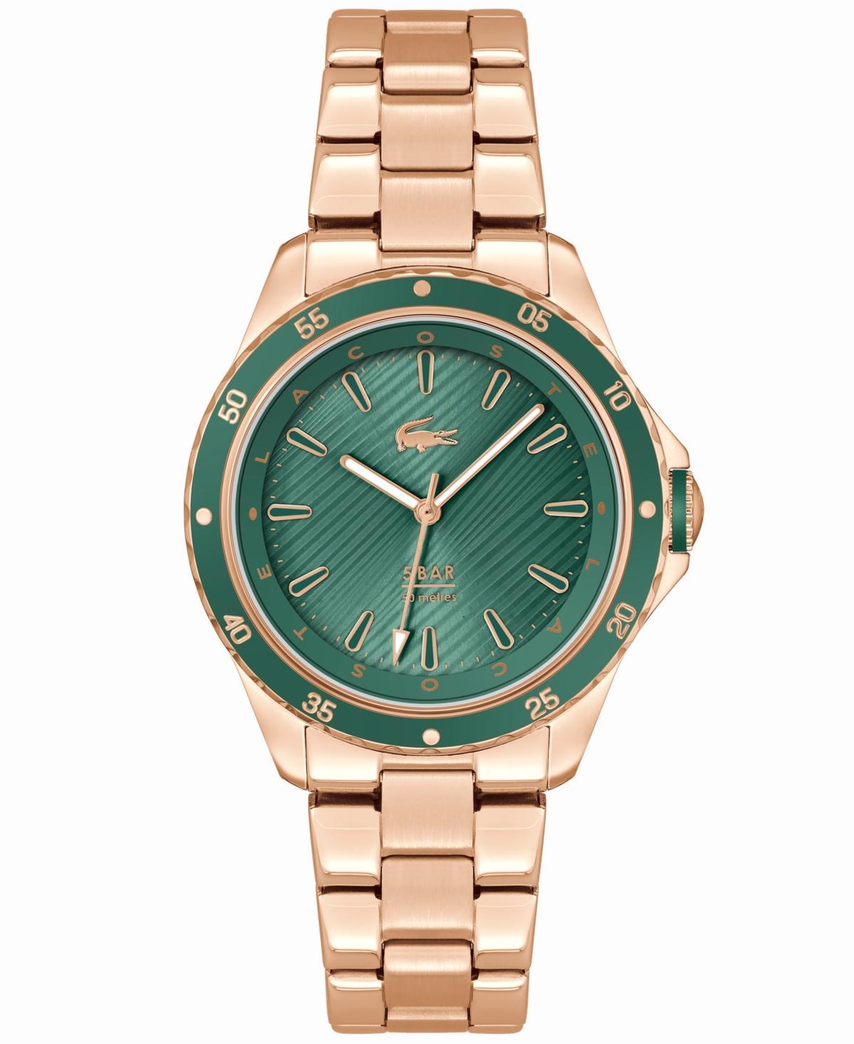 Lacoste Womens Santorini Quartz Carnation Gold-Tone Stainless Steel Bracelet Watch 36mm Product Image